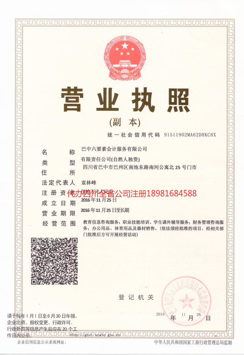 乐清乐清六要素会计服务有限公司